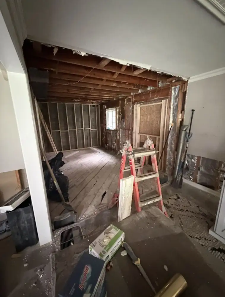 Kitchen before remodel, gutted to the studs, Shaker Heights, Ohio