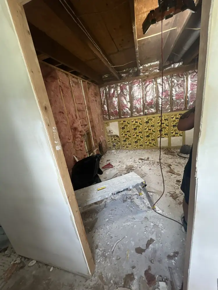 Primary bathroom gutted to the studs before remodel, Twinsburg, Ohio